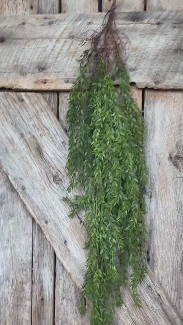 42" Hanging Greenery Leaves Bush, Greenery Bush, Artificial Greenery