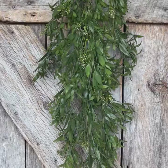 42" Hanging Greenery Leaves Bush, Greenery Bush, Artificial Greenery
