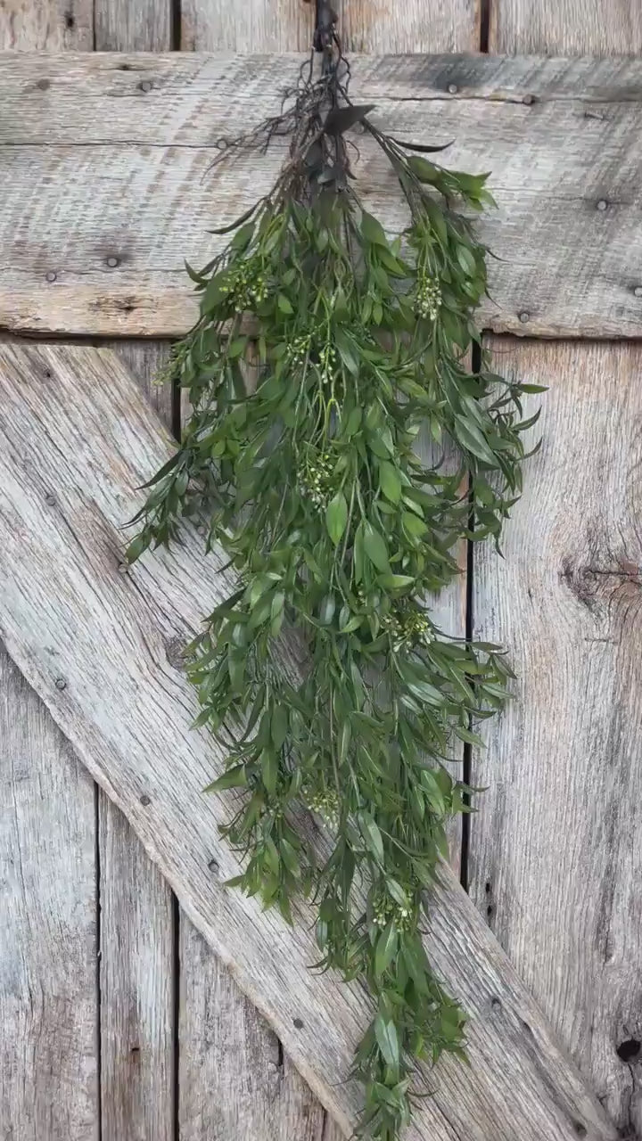 42" Hanging Greenery Leaves Bush, Greenery Bush, Artificial Greenery