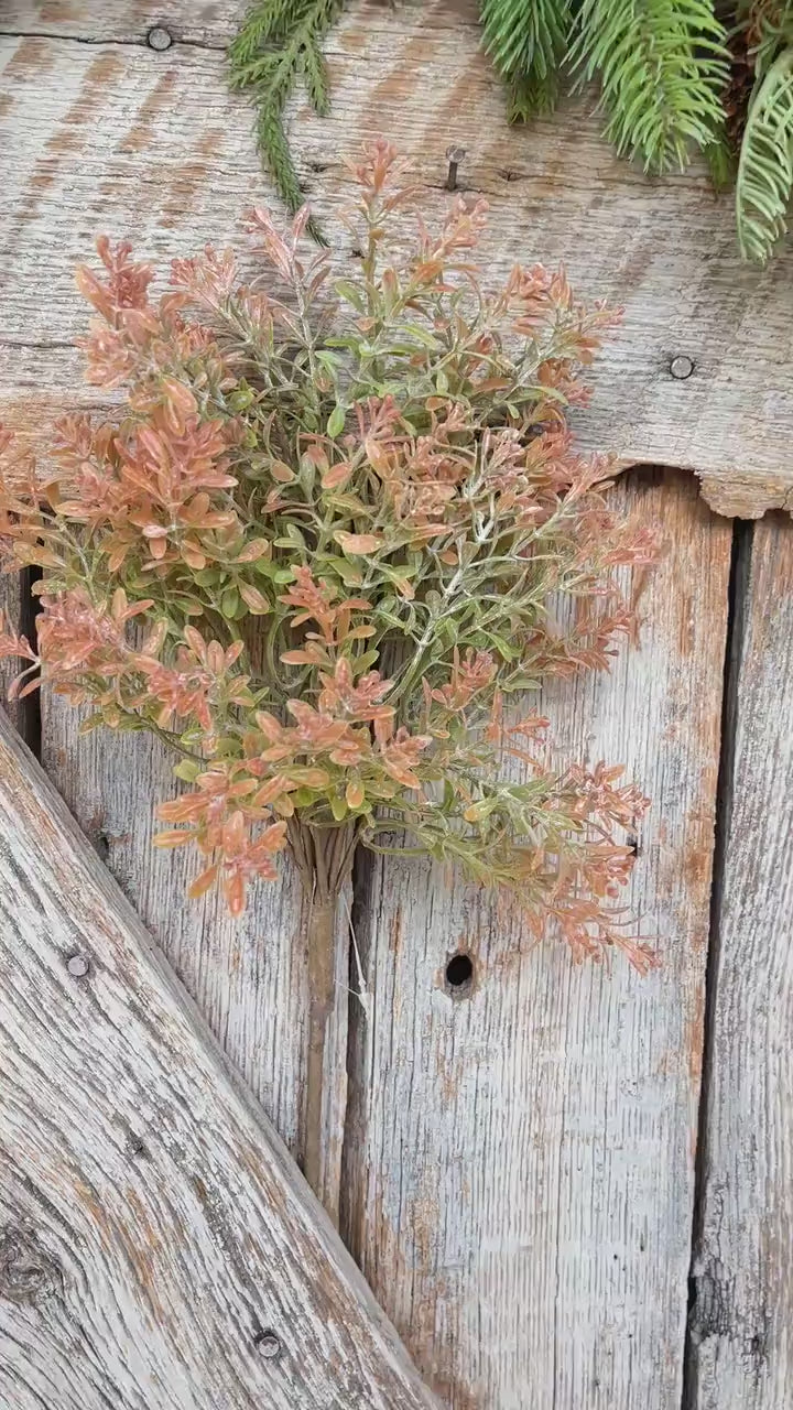 18" Orange Fall Greenery Bush, Fall Greenery, Artifical Greenery