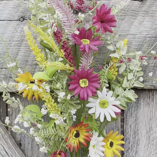 30" Hot Pink Daisy Spray, Bright Floral Spray, Spring FLoral Spray