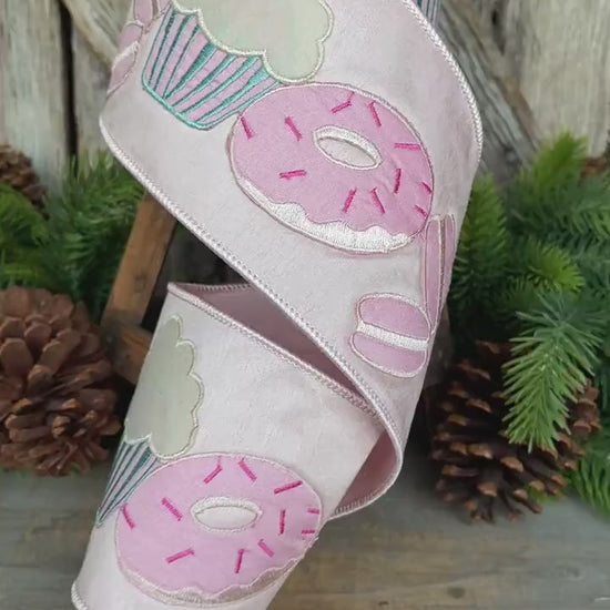 4" Cupcake Donut Ribbon, Farrisilk Ribbon, Sweet Treat Theme Ribbon