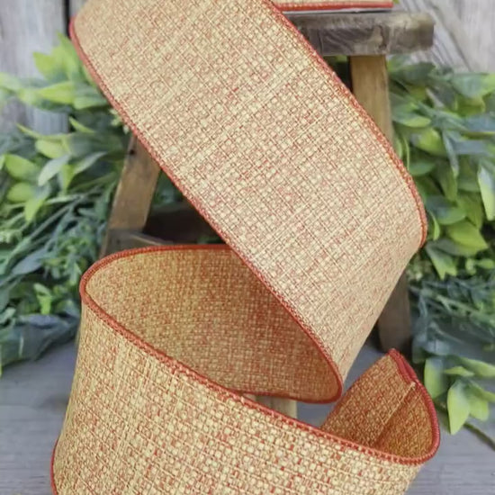 2.5" Fall Orange Ribbon, Farrisilk Ribbon, Fall Ribbon