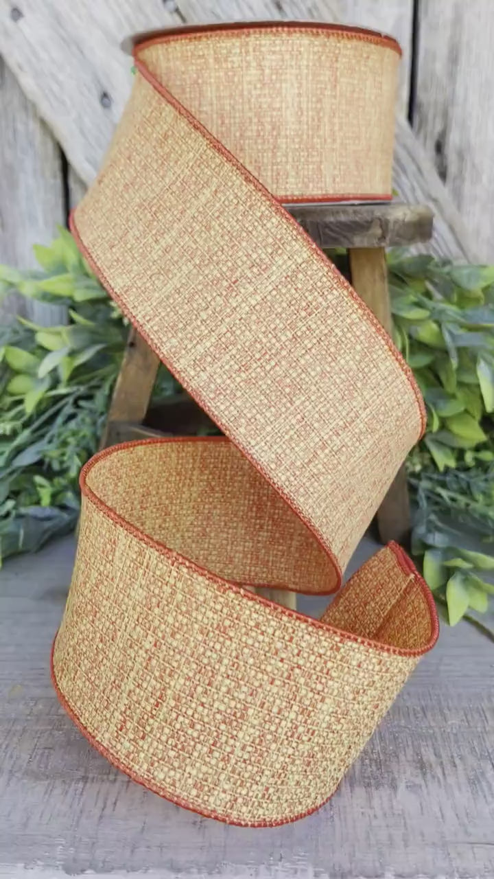 2.5" Fall Orange Ribbon, Farrisilk Ribbon, Fall Ribbon