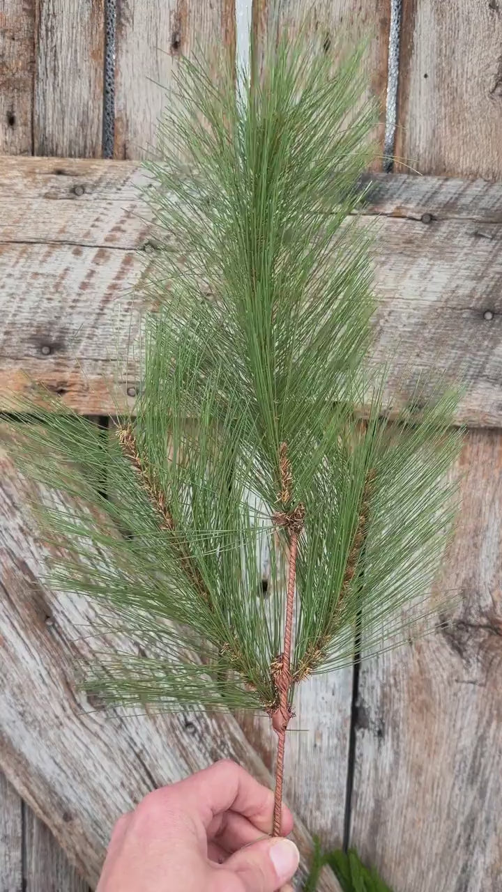 24" Long Pine Needle Spray, Artificial Christmas Greenery