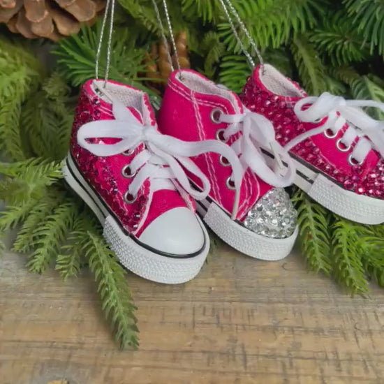 3" Pink Sneakers Ornament Set, Pink Ornaments, Christmas Ornaments Gifts