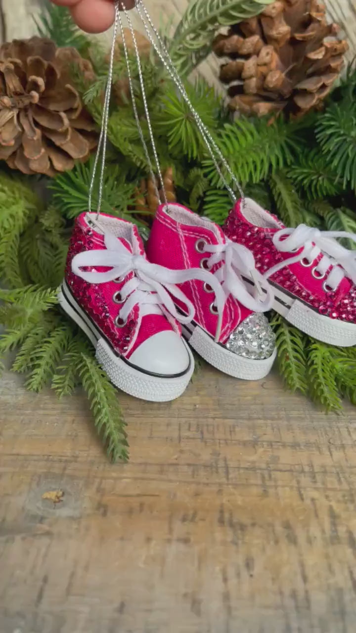 3" Pink Sneakers Ornament Set, Pink Ornaments, Christmas Ornaments Gifts
