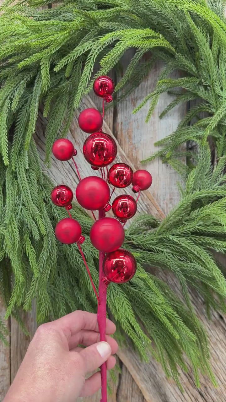 16" Red Ornament Pick