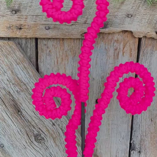 28" Hot Pink Puff Curly Spray, Hot Pink Halloween Spray, Wreath Supply
