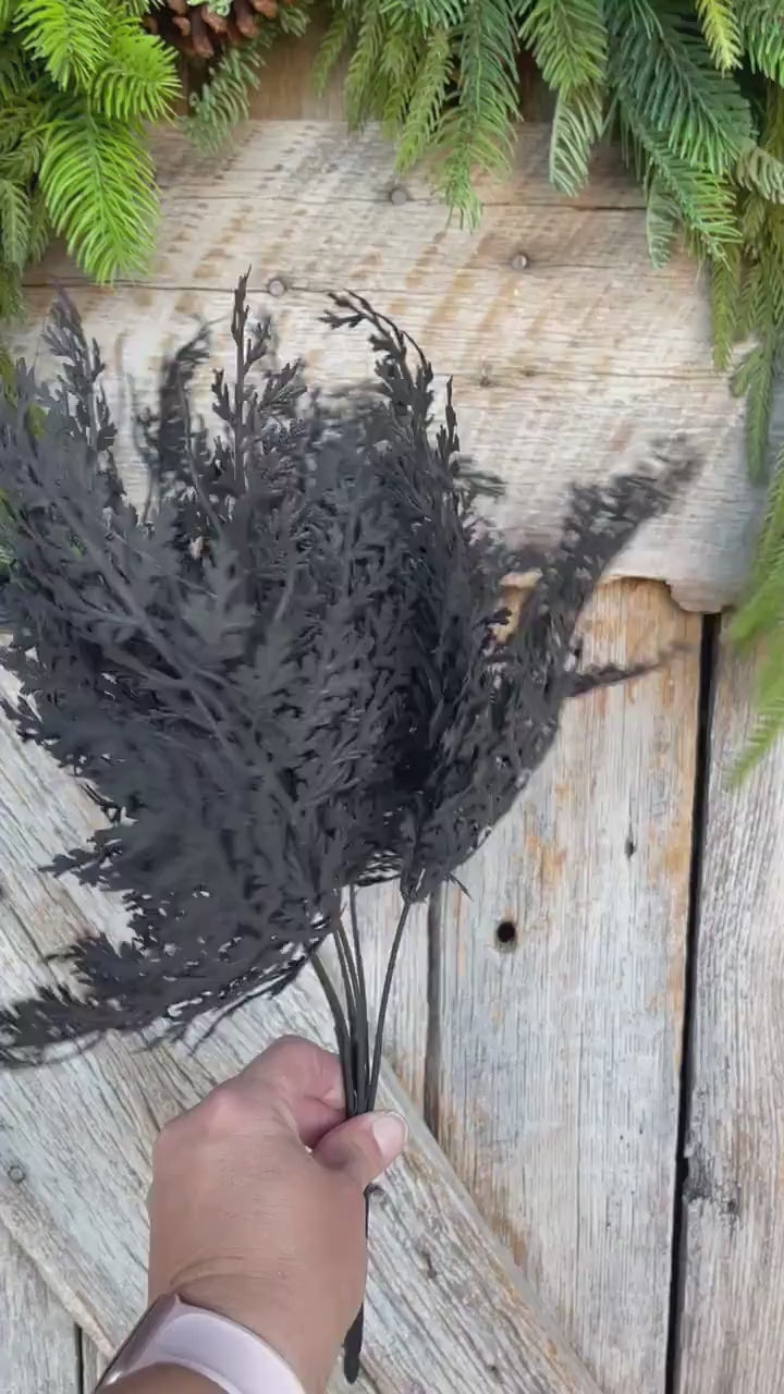 19" Black Greenery Bush, Black Pine Bush, Black Filler Bush