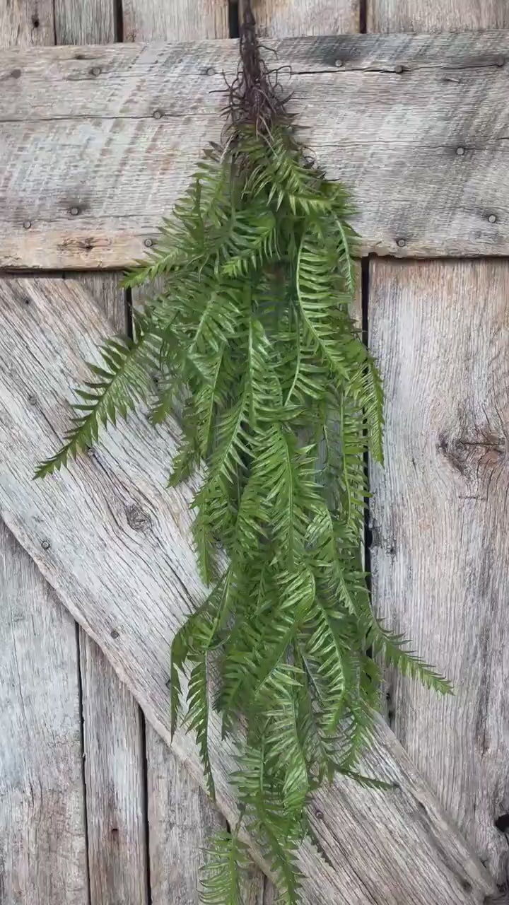42" Hanging Greenery Fern, Fern Greenery Bush, Artificial Greenery