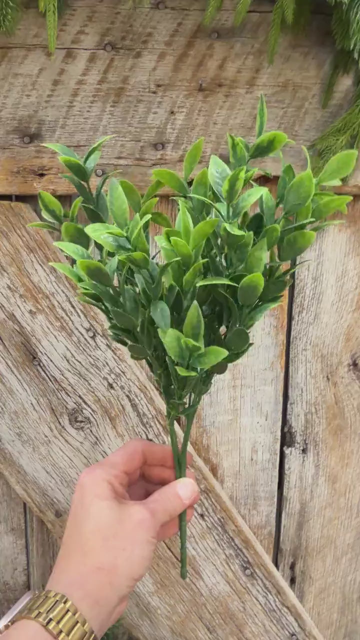 14" Baby Ruscus Greenery Bush, Artificial Greenery Bush