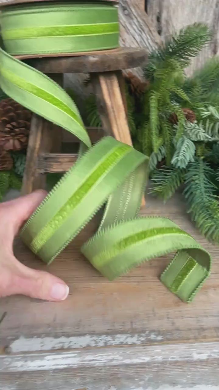 1.5” Green Velvet Ribbon
