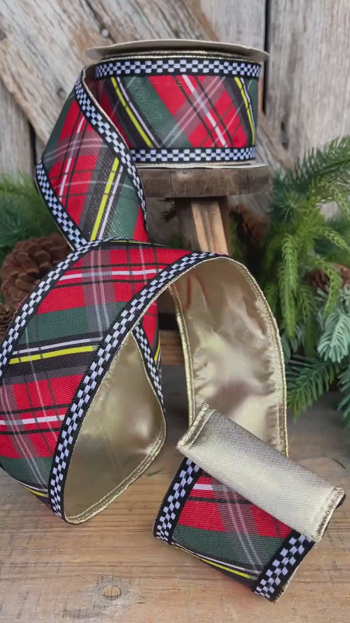 2.5" Traditional Christmas Plaid Ribbon