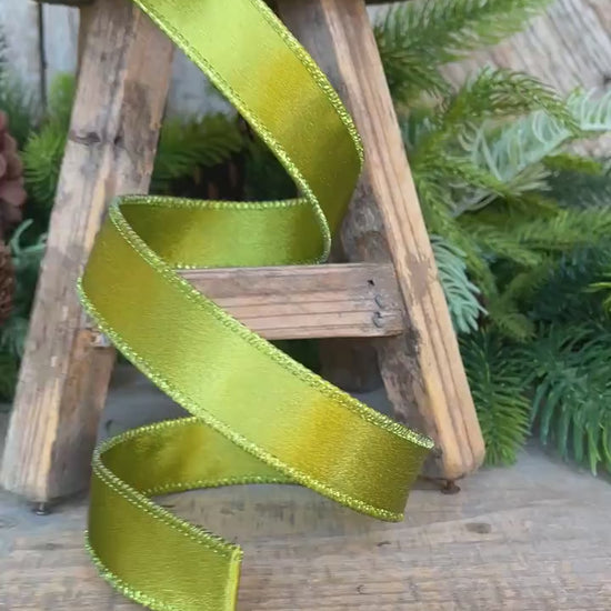 1" Moss Green Ribbon, Christmas Ribbon, Green Ribbon