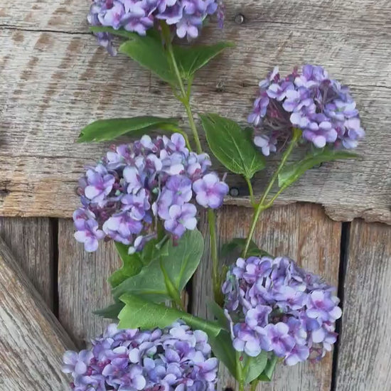 32" Purple Snowball Hydrangea Spray, Artificial Hydrangea Florals, Purple Hydrangea Spray