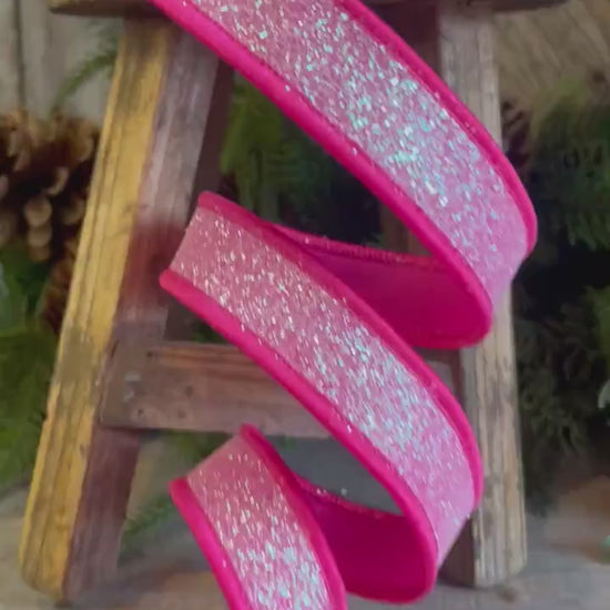 1" Hot Pink Sugar Frost Ribbon, Farrisilk Ribbon, Hot Pink Ribbon