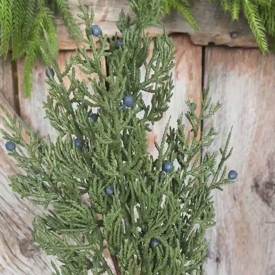 18" Juniper Pick, Artificial Juniper Floral Stem, Christmas Greenery