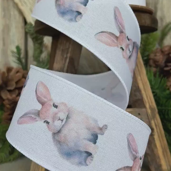2.5" Easter Ribbon, Rabbit Ribbon, Easter Bunny Ribbon