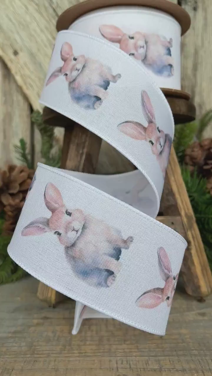 2.5" Easter Ribbon, Rabbit Ribbon, Easter Bunny Ribbon