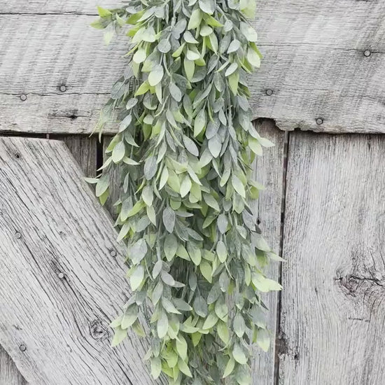 Ruscus Hanging Greenery Bush, 32" Mixed Greenery Bush, Artificial Greenery