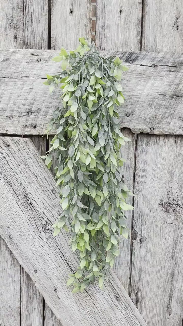 Ruscus Hanging Greenery Bush, 32" Mixed Greenery Bush, Artificial Greenery