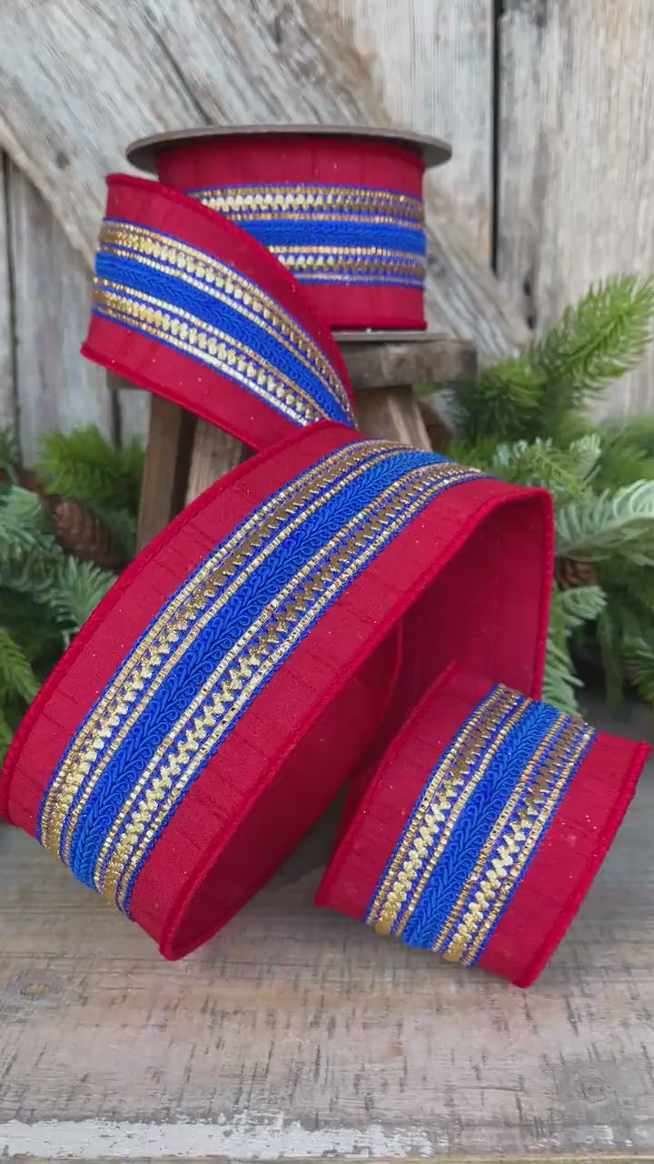 2.5" Patriotic Ribbon, Patriotic Wired Ribbon, American Ribbon