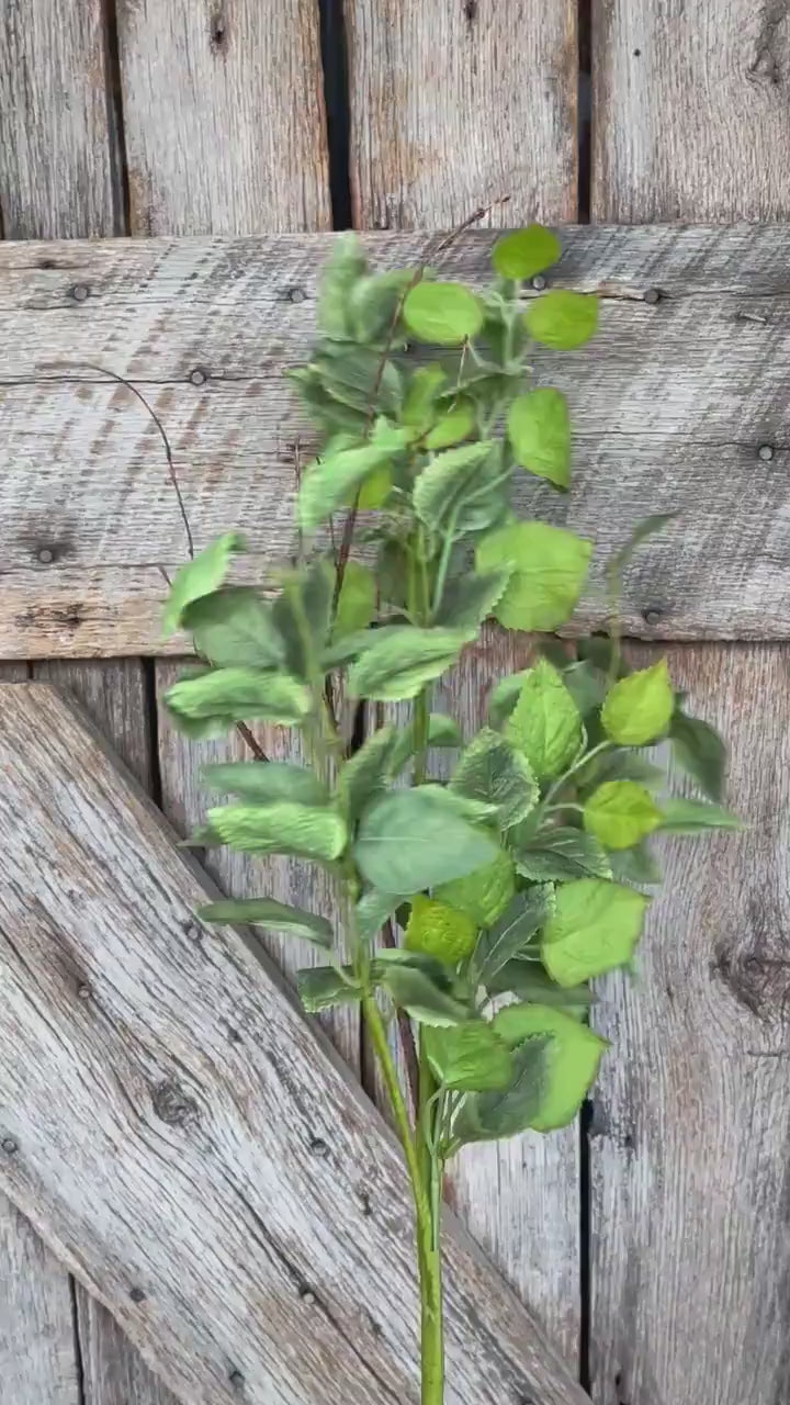 39" Rose Leaves Bush Greenery, Greenery Bush, Artificial Leaf Bush