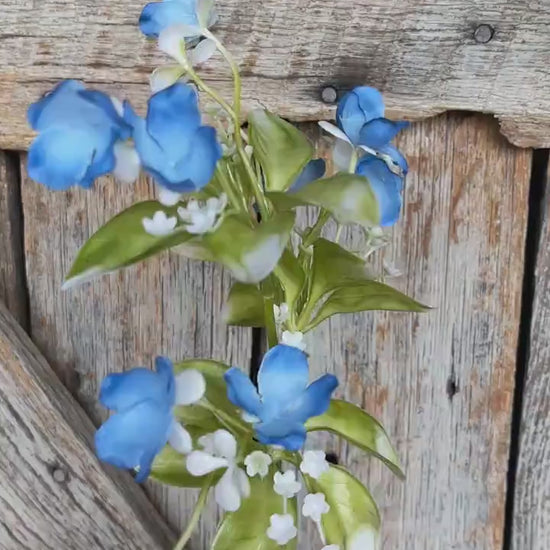 12" Blue Wild Flower Pick, Blue Floral, Artificial floral picks