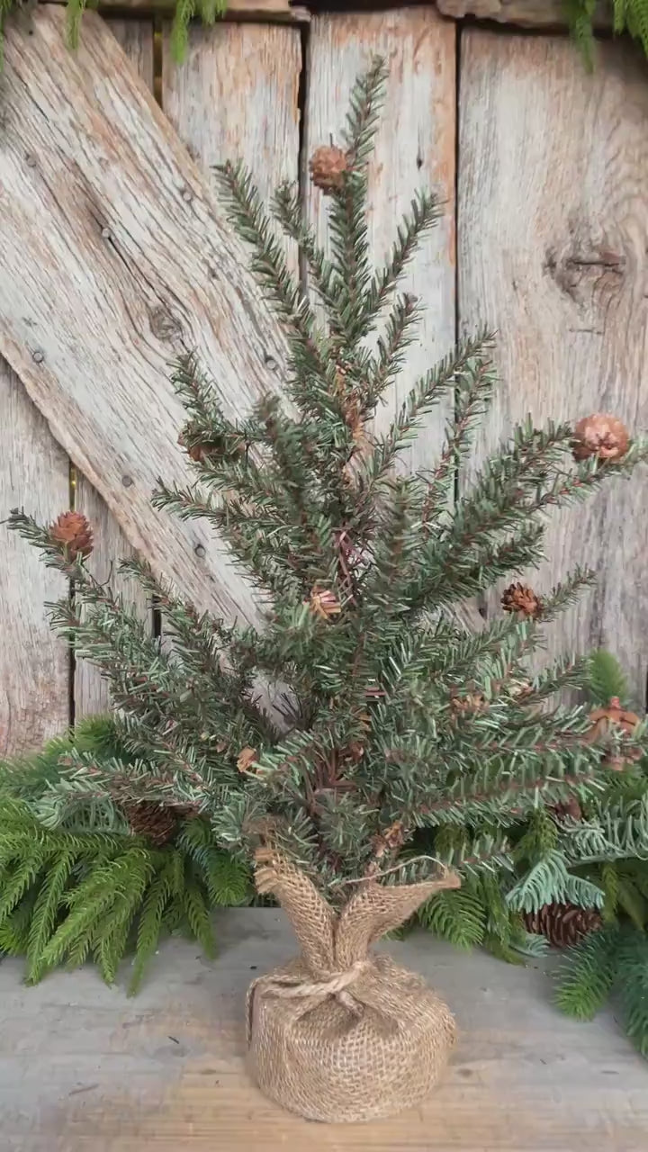 18" Tabletop Christmas Tree, Douglas Fir Seedling Tree, Artificial Tree