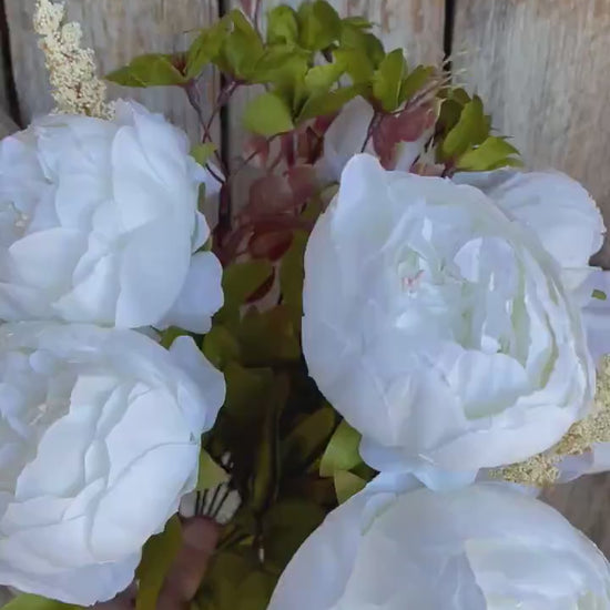 White Peony Bush, Spring Peonies, Artificial Peony