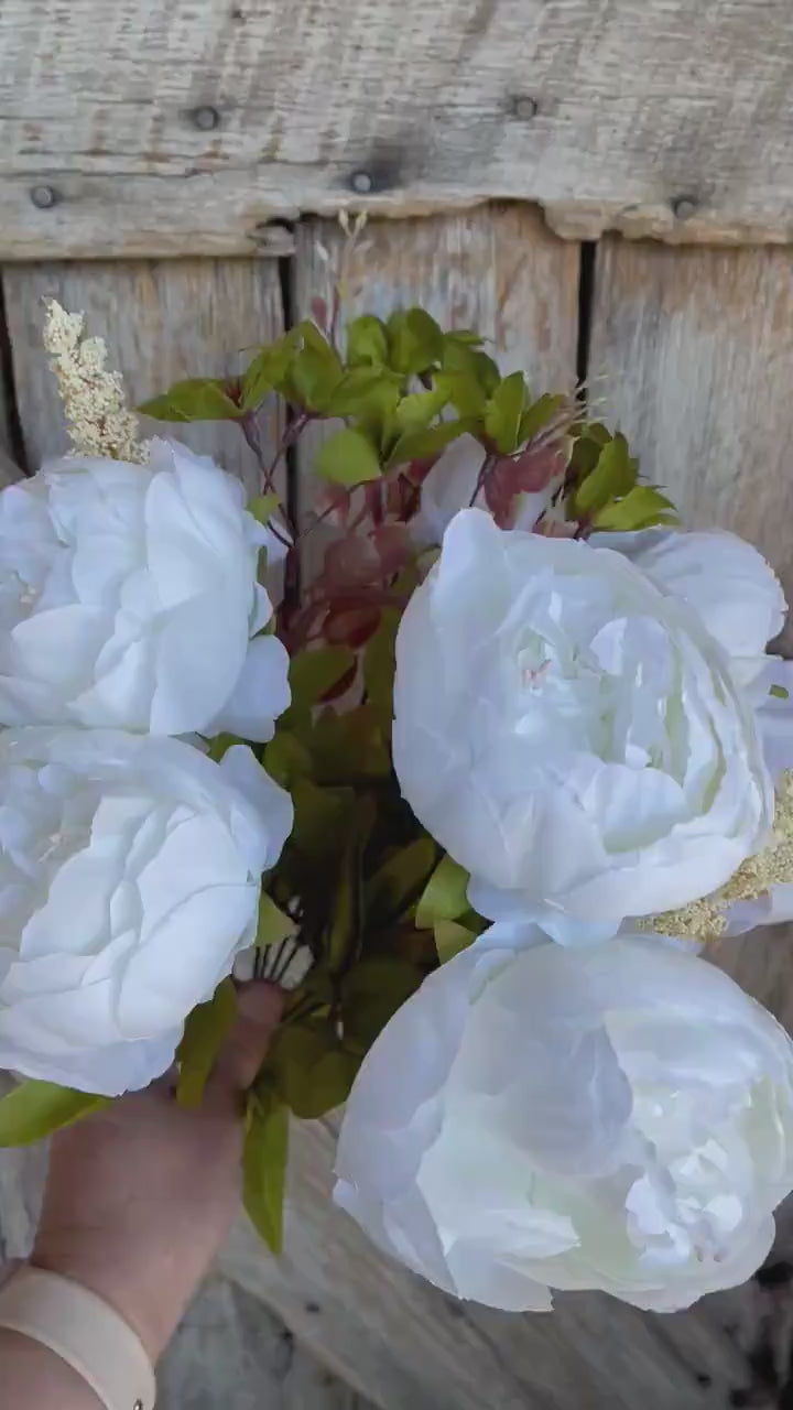 White Peony Bush, Spring Peonies, Artificial Peony