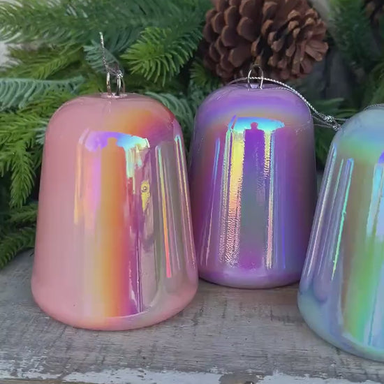 Set of 5 Gumdrop Iridescent Ornaments, Shatterproof Ornaments, Candy Ornaments