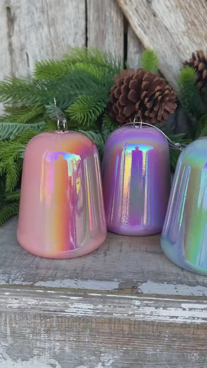 Set of 5 Gumdrop Iridescent Ornaments, Shatterproof Ornaments, Candy Ornaments