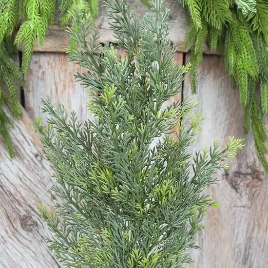 20" Cedar Pine Spray, Real Touch Cedar Pine, Artificial Pine Spray