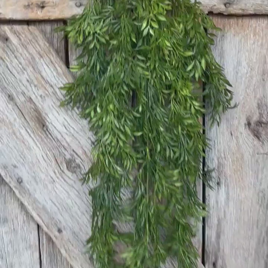 42" Hanging Greenery Leaves Bush, Greenery Bush, Artificial Greenery