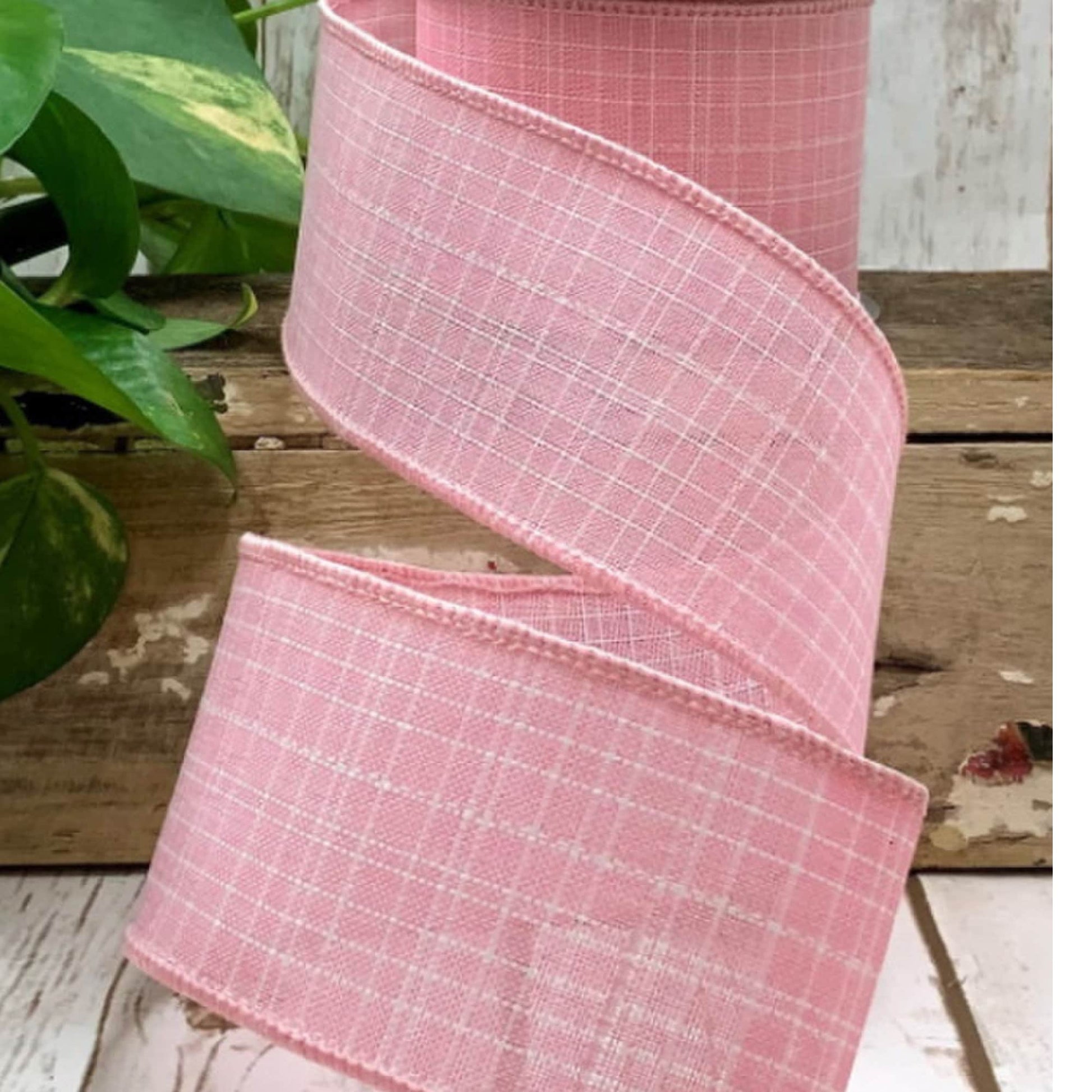 2.5 Pink Linen Ribbon, D. Stevens Ribbon, Designer Ribbon – Joycie Lane  Designs