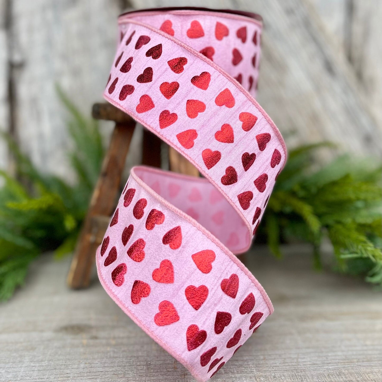 2.5 Heart Valentine Ribbon, Farrisilk Ribbon, Wired RIbbon – Joycie Lane  Designs